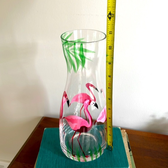 Pier 1 Fannie Flamingo Hand Painted Carafe- great condition - Picture 9 of 10